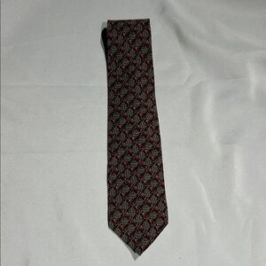 Geoffrey Beene Red and Black Paisley Tie